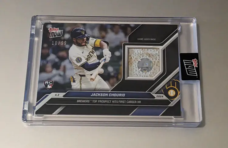 Jackson Chourio 2024Topps Now - First Career HR 10/99 Game Used Base Relic RC #37B