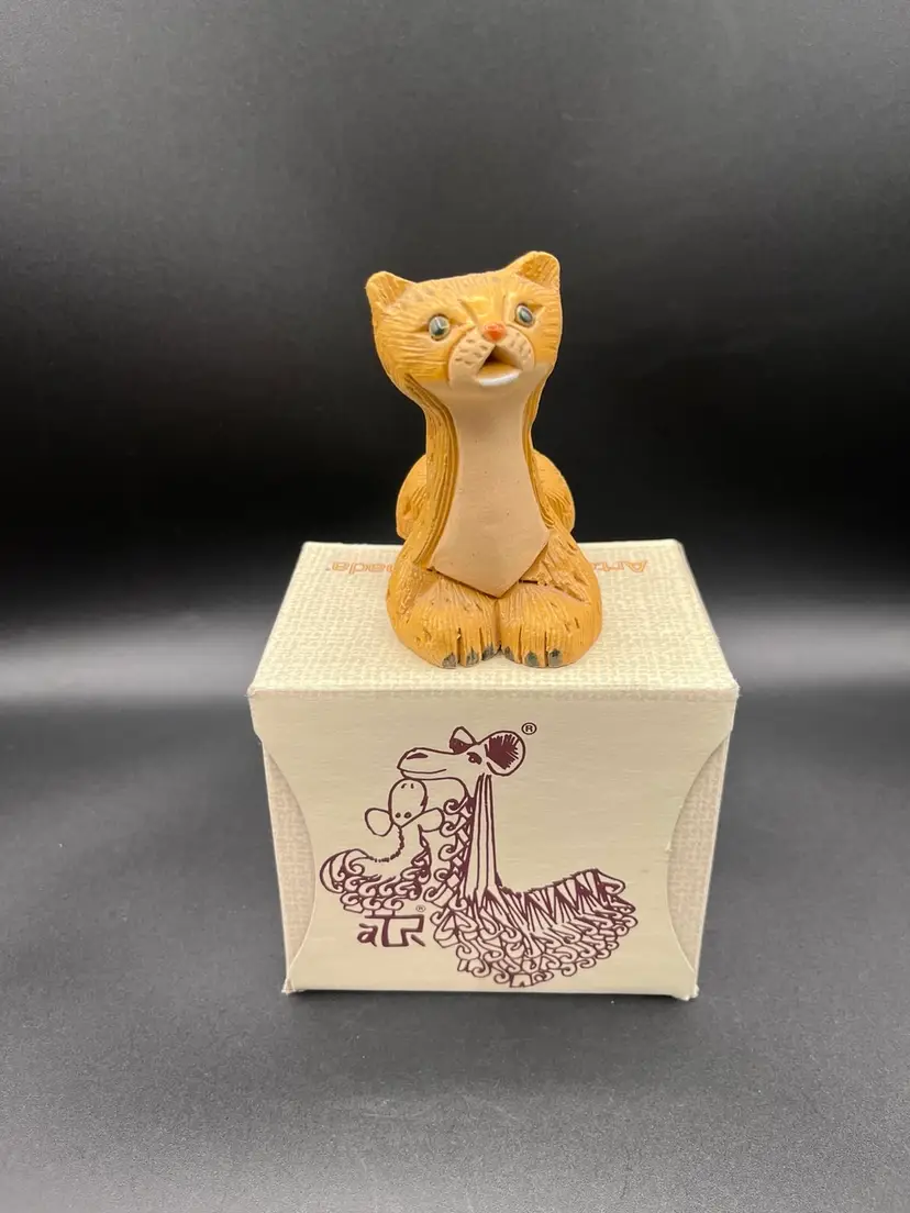 #01 🎉🐆POW Special🐆🎉 Classic Collection  Artesania Rinconada Uruguay Folk Art Pottery Cheetah With Box #85