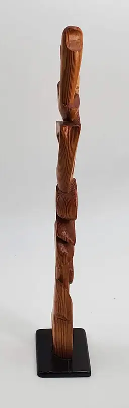 Vintage Hand Carved Abstract Wood Sculpture