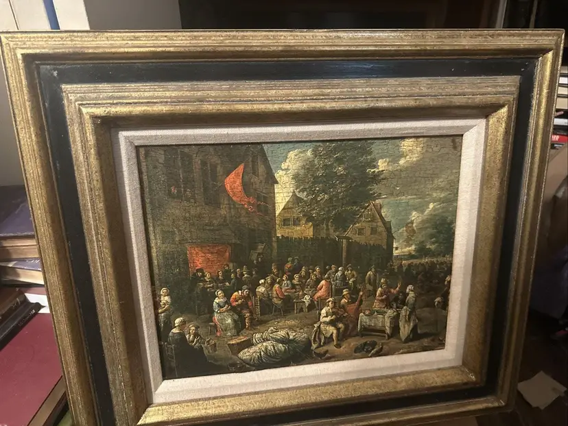 Rustic Tavern Feast Print - Vintage 17th Century Baroque Art