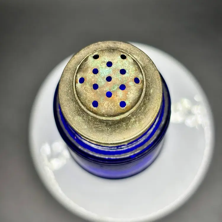 Cobalt Blue Ribbed Glass Shaker 5.5”