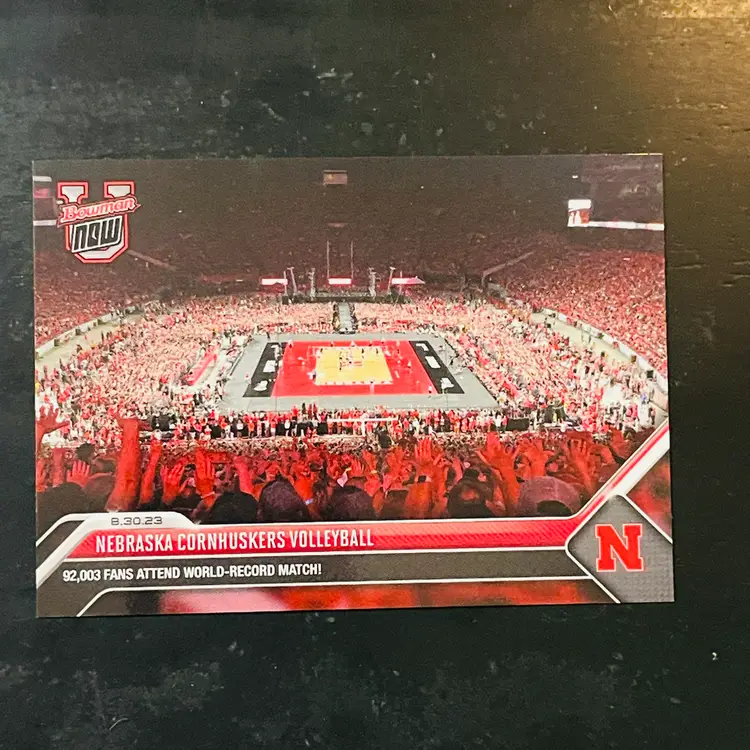 Nebraska Cornhuskers Volleyball Topps Now Memorial Stadium Card