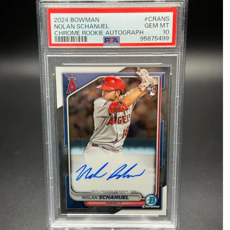2024 Bowman Noah Schanuel Chrome Rookie Autograph PSA 10 - Los Angeles Angels