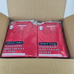 Small Girl's Uniform Polo Shirt Lot 12 Shirts Per Box Bagged with Hangars