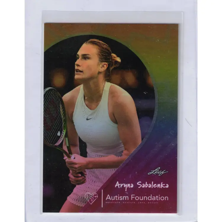 Aryna Sabalenka Leaf Autism Foundation Foil #'d /1000 Tennis Card Ready to PSA/BGS Grade