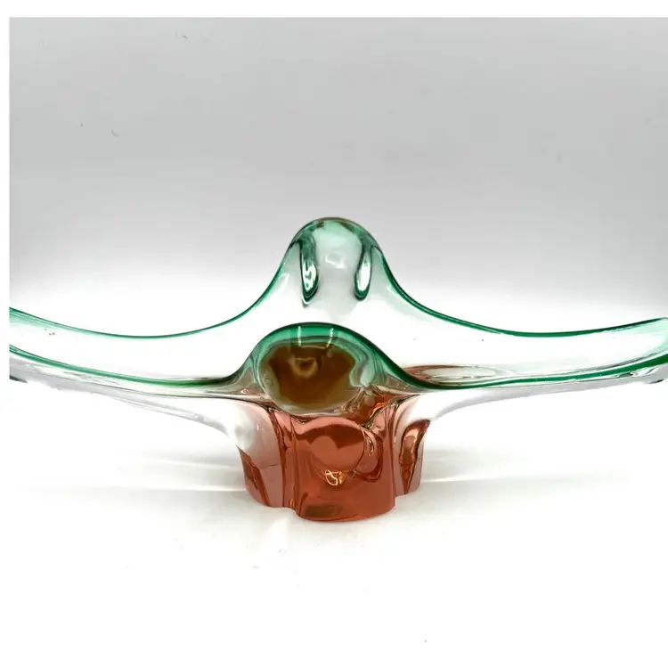 1960s Pink And Green Czech Glass By Designer Josef Michal Hospodka 💸