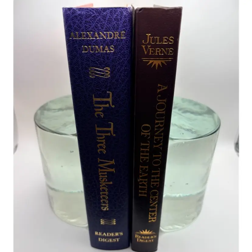 Mid-Century Modern- Blenko Clear Glass Half Moon Bookends- Pair by Wayne Husted- Heavy! 5”Tall, 2.5” Wide