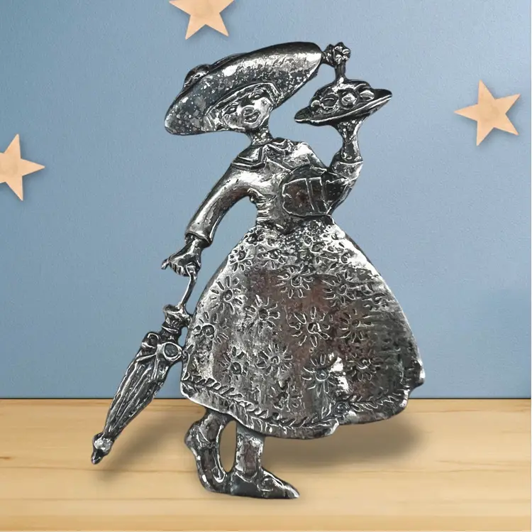 Vintage ESTATE Mary Engelbreit’s Ann Estelle pin Brooch. 925 Sterling.  2”