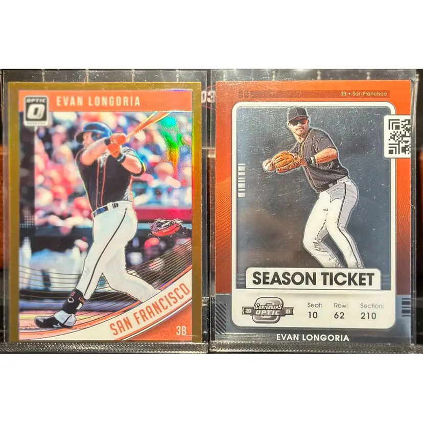 Evan Longoria San Francisco Giants Optic lot: 2018 Prizm & 2021 Contenders