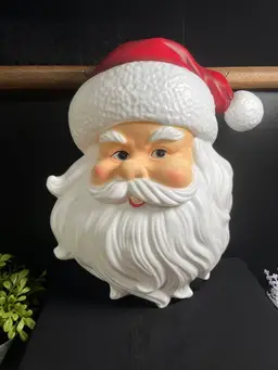 3D Blow Mold Light Up Santa Tree Topper-Lot 59