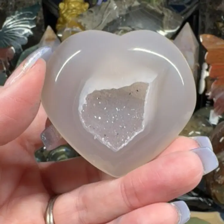 Druzy Agate Heart 10P