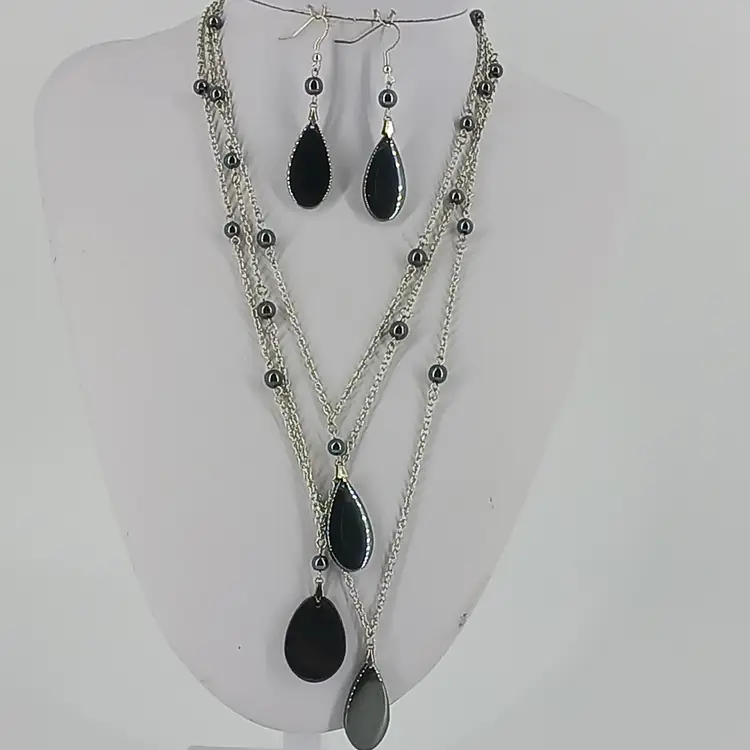 Three Bib Necklace and Earrings Sets