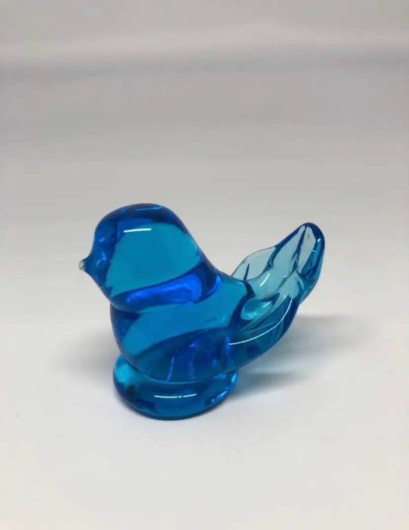 Hand-Blown Glass Blue Bird of Happiness