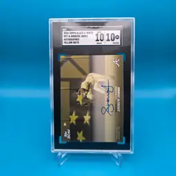 Andruw Jones HoF SGC 10 2024 Topps Black & White Yellow Auto 58/75 Atlanta Braves