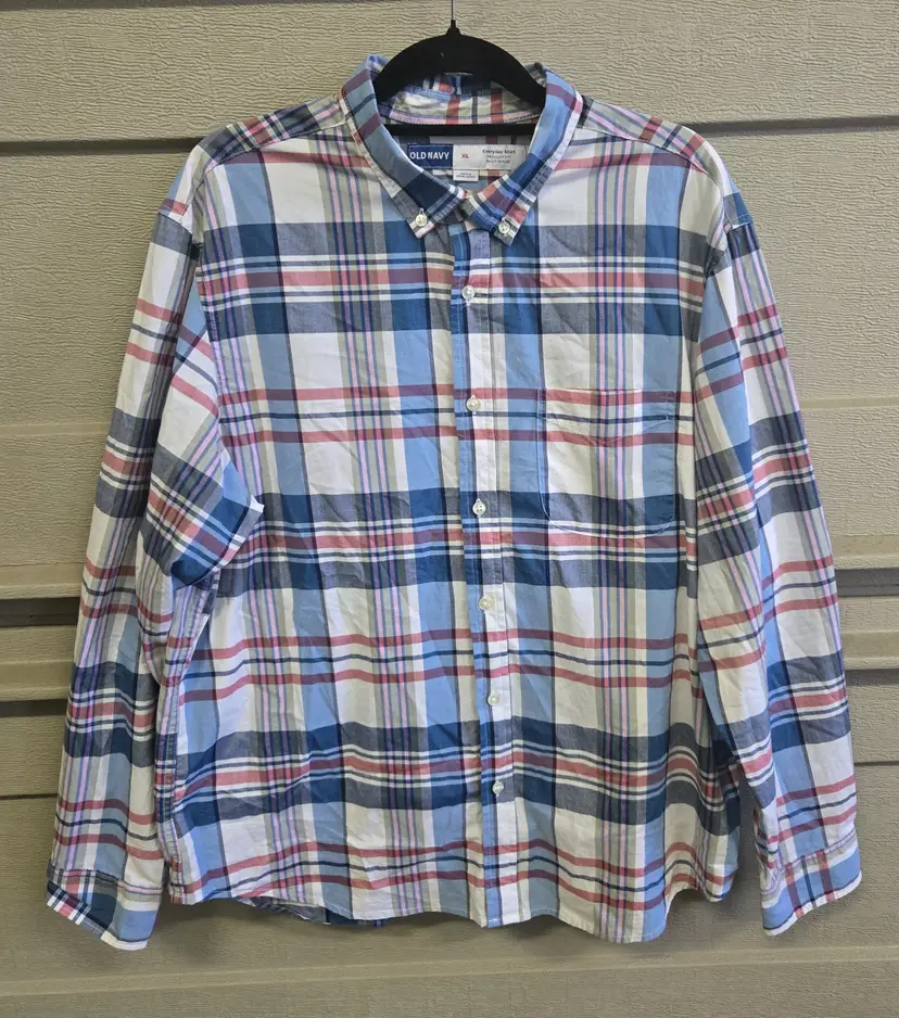 Old Navy Men's Plaid Long Sleeve Button Casual Shirt Size XL