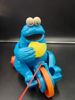 1980s Cookie Monster pull toy, animated  Habro Muppets Inc
