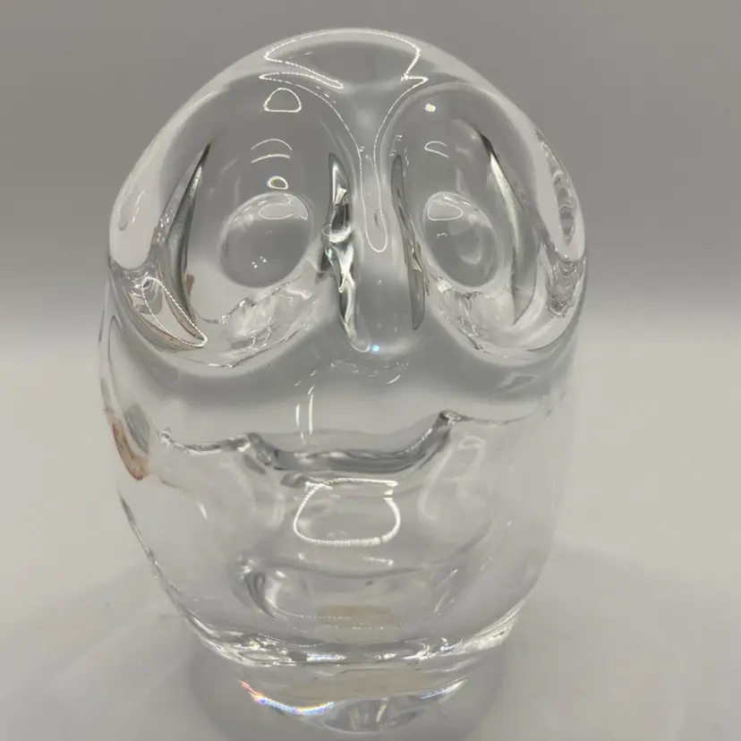 Vintage Crystal 4 1/4β Tall Owl Votive Holder, Made In France