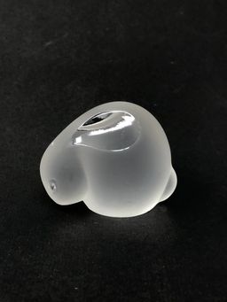 Satin and Clear Miniature Glass Bunny Rabbit Paperweight
