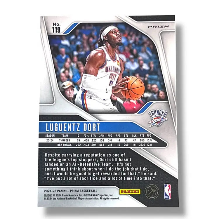 Luguentz Dort SP 2024-25 Panini Prizm #119 Glitter Prizm