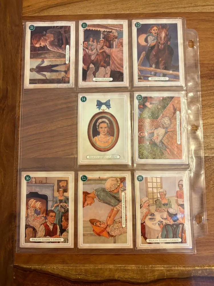 Ephemeral American Girl Felicity Merriman 1774 Trading Cards 1-36 Except Missing 6 & 13, Also Includes 49-51