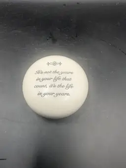 Vintage England Baekgaard Paperweight Collection It's The Life In Your Years Inspiring Positive.