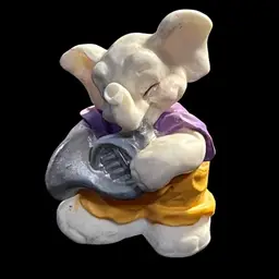 Vintage 1994 Signed J.C. Miniature Anthropomorphic Musical Elephant 🐘