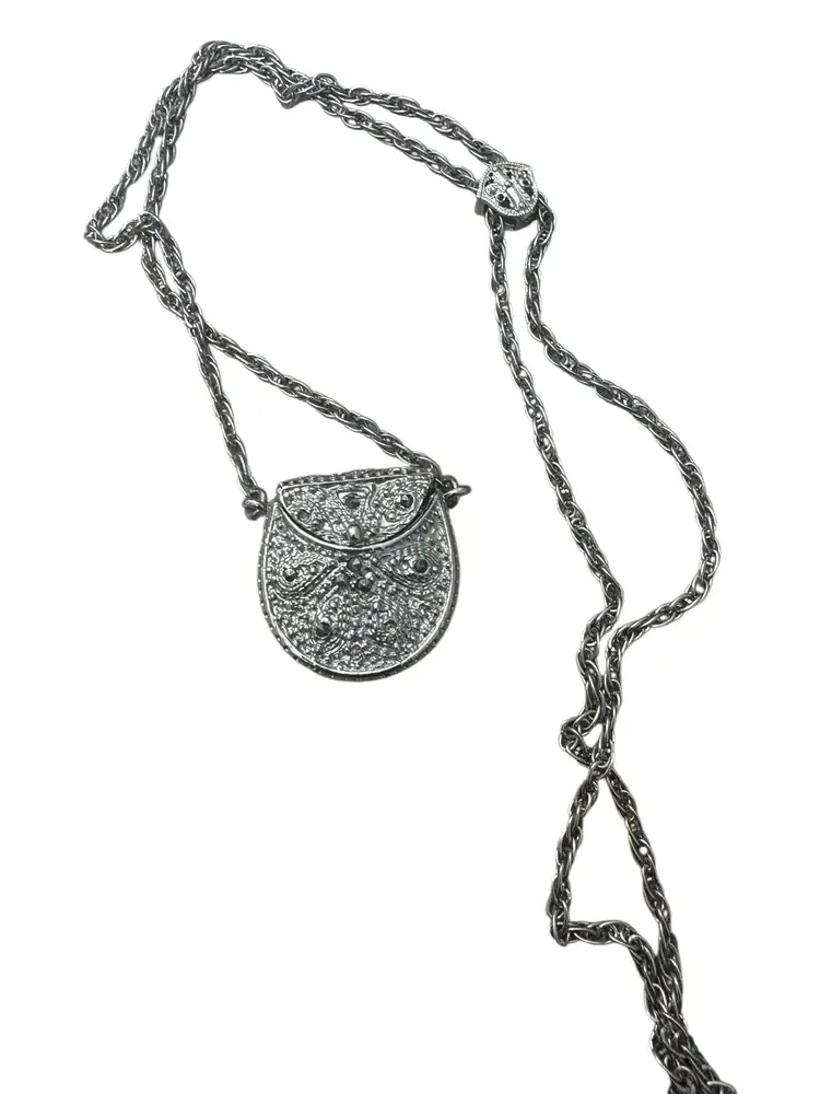 55. Vintage Purse Watch Locket Necklace