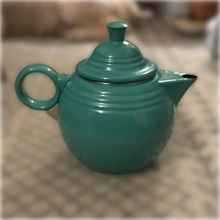 Teal Fiesta Metal Kettle - Homer Laughlin - Copco- A Willon Industries Company