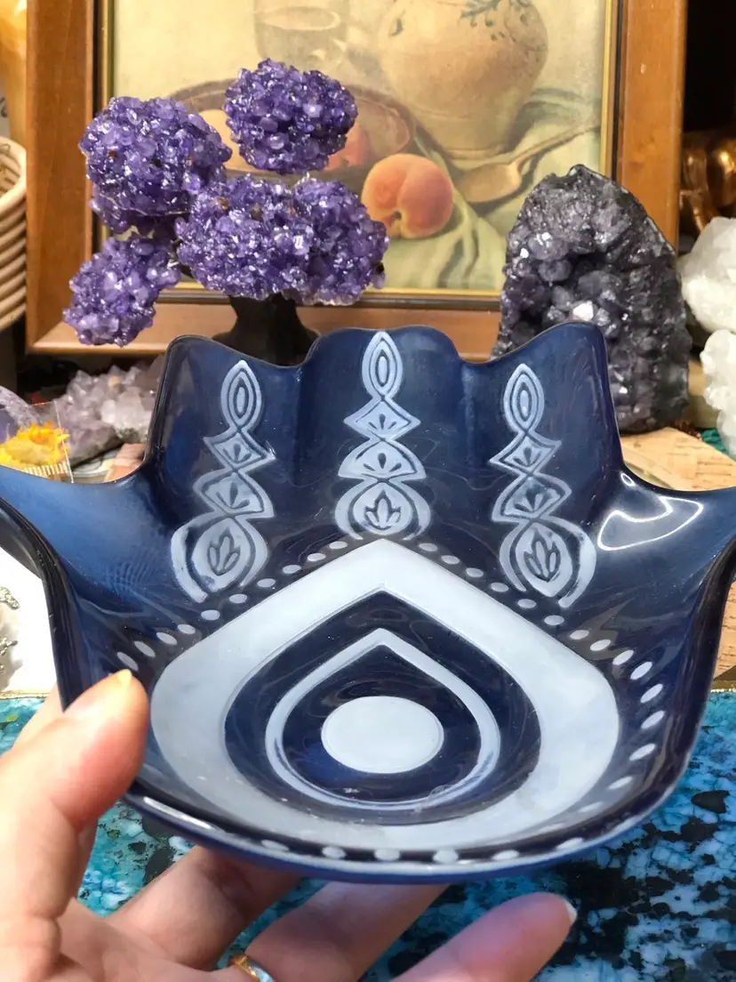 Matte Blue Hamsa Hand Dish 🥰