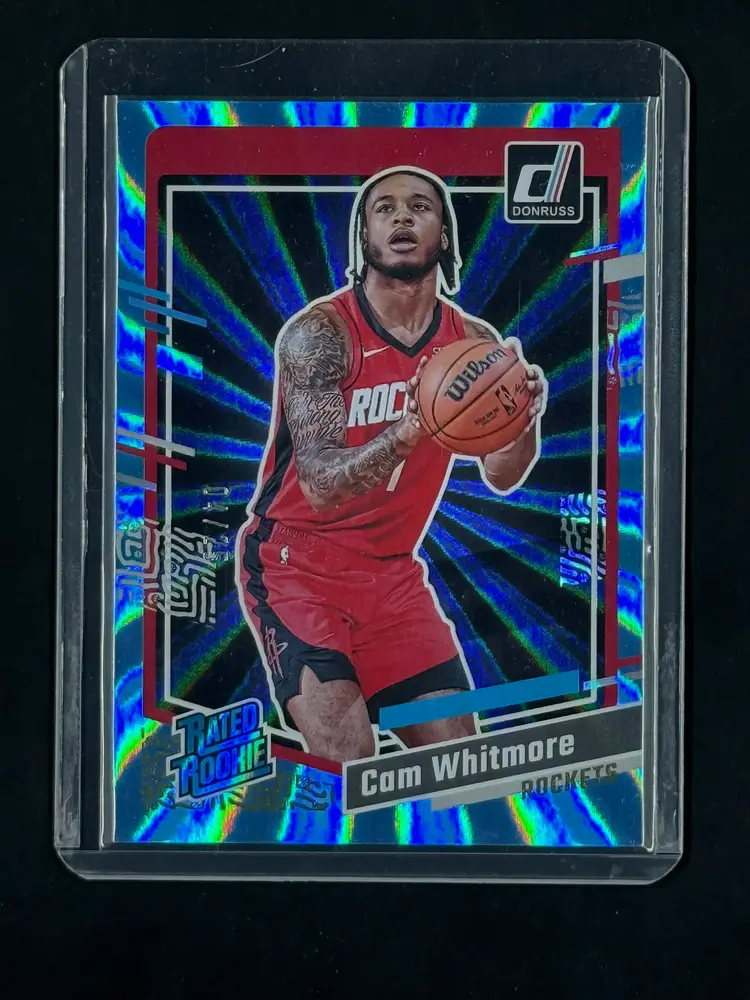 2023-24 Donruss #211 Light Blue Laser Holo /25 Rated Rookie Cam Whitmore Rockets