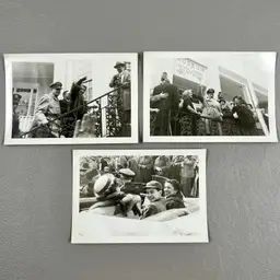 Vintage Lot Of 3 General Douglas MacArthur World War II Korean War Photos Snapshot Little Rock Arkansas