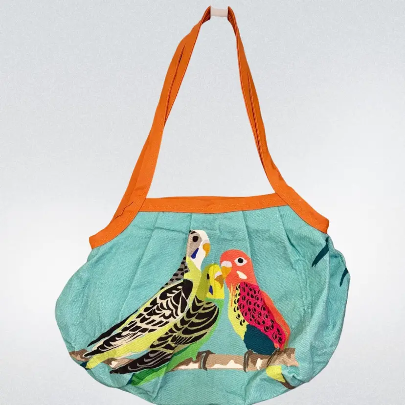 Parakeet Budgie Printed Snap Closure Handbag Purse