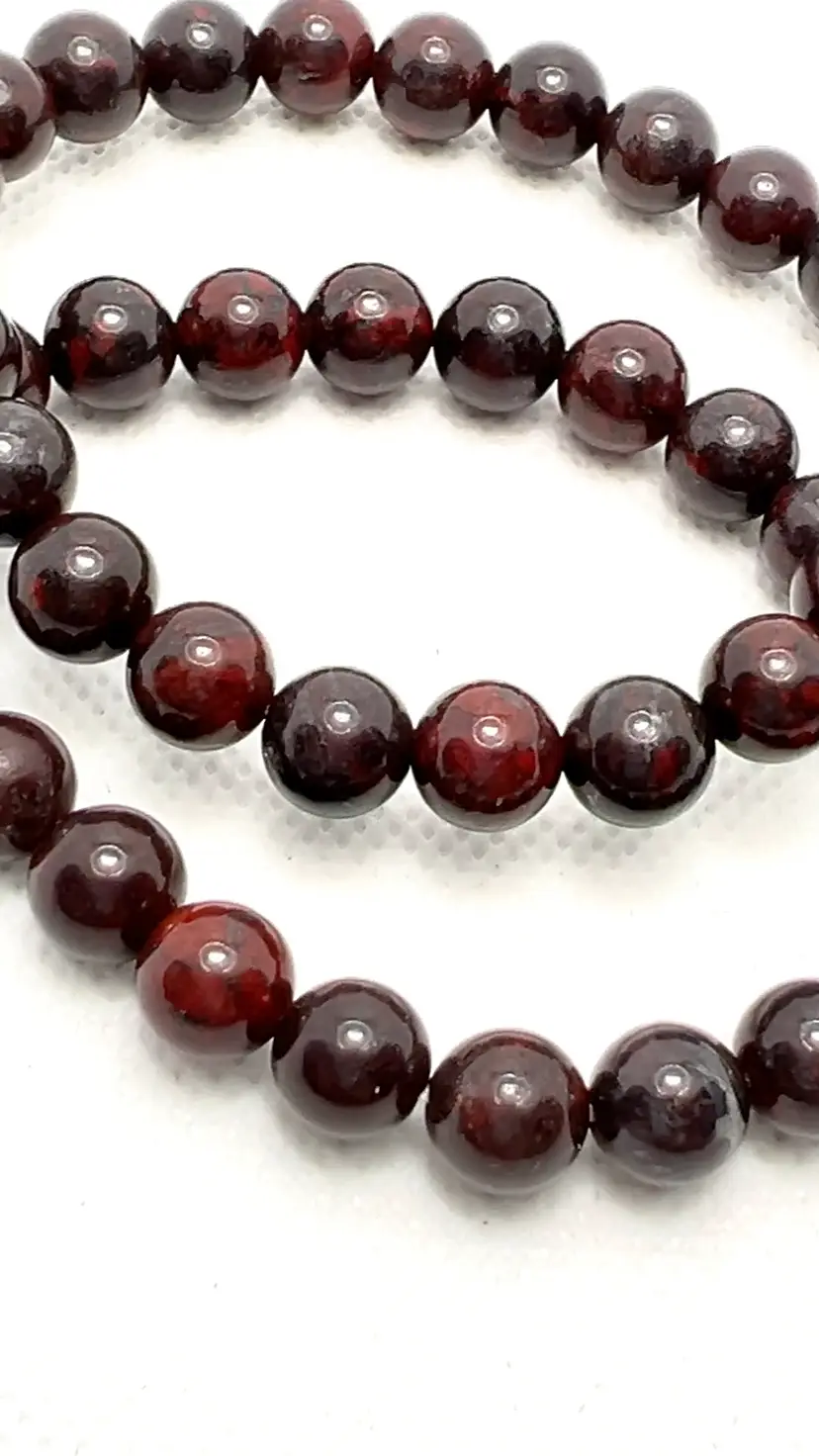 Chicken Bloodstone🩸 Jasper 8mm Beads.  7” Stretch Bracelet Jewelry