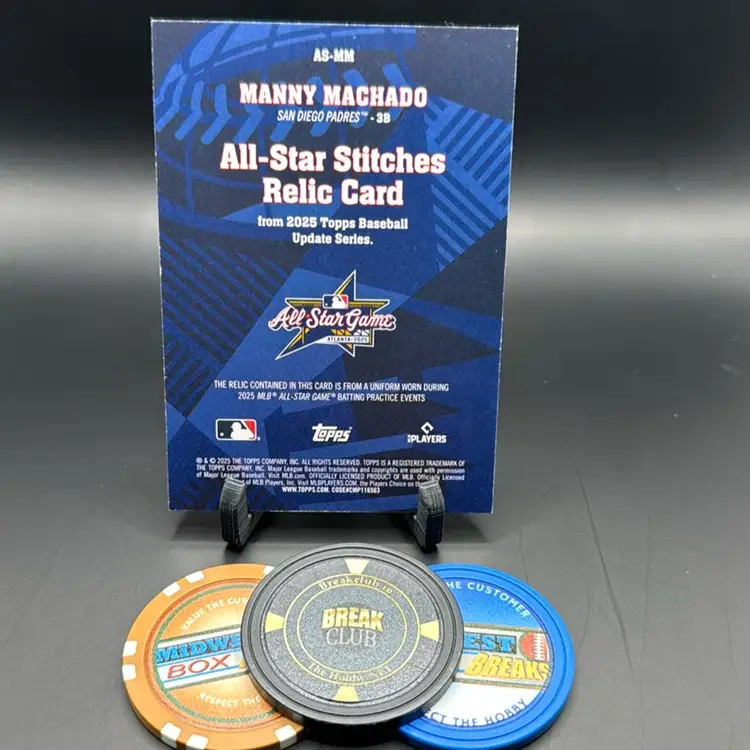 Manny Machado All Star Stitches Relic 2025 Topps Update San Diego Padres