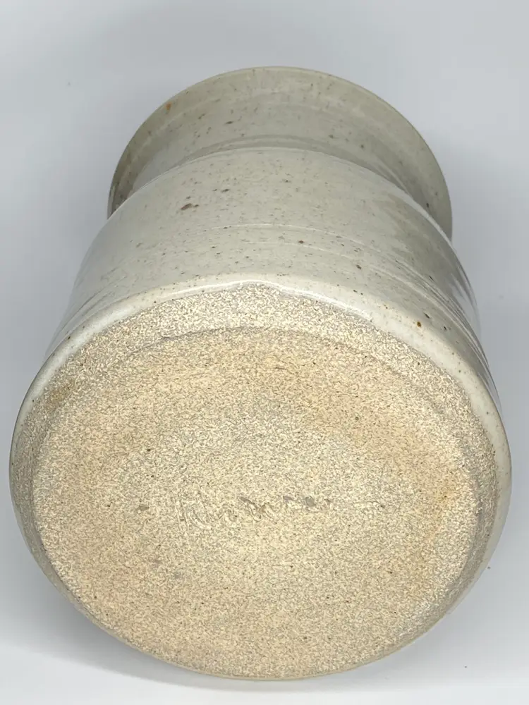 Artist Signed Salt Glazed Stoneware Utensil Holder