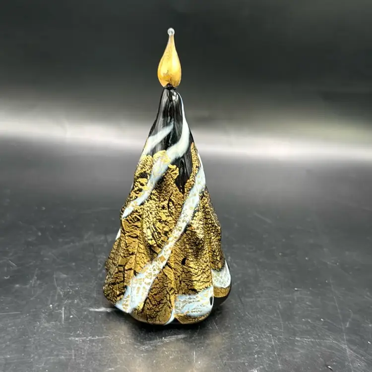Murano Metro Artistico Glass Tree Green Gold And White