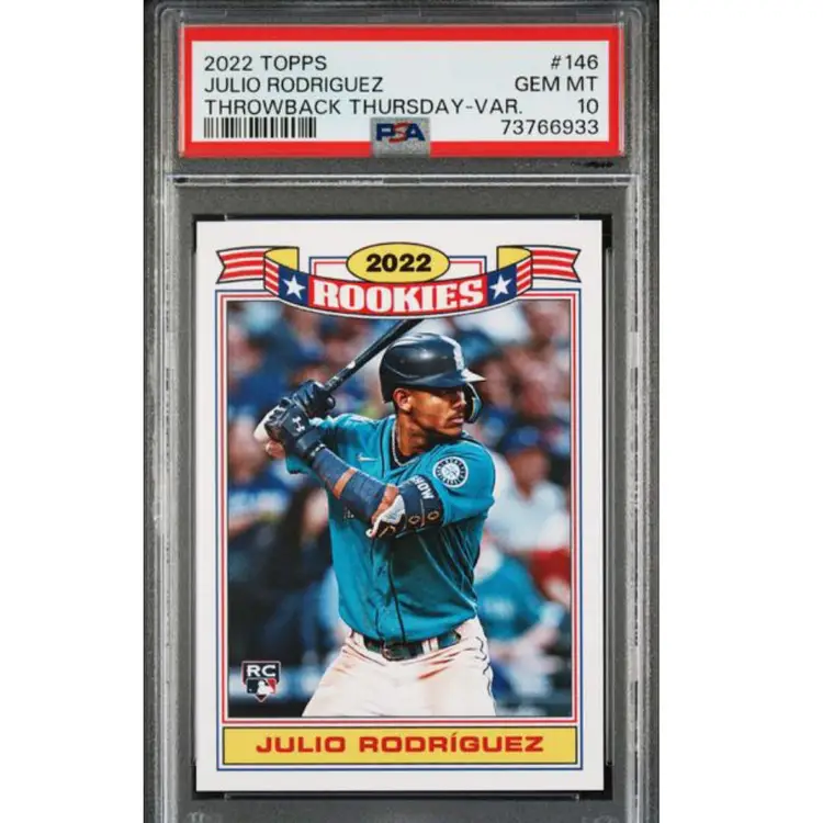 2022 Topps Throwback Thursday #146 Julio Rodriguez Image Variation PSA 10 Seattle Mariners