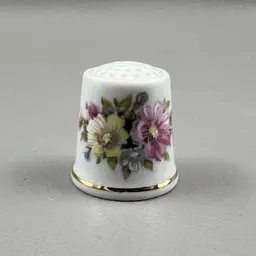 Vintage Parbus Summer Blossoms Floral Porcelain 1" Thimble W. Germany