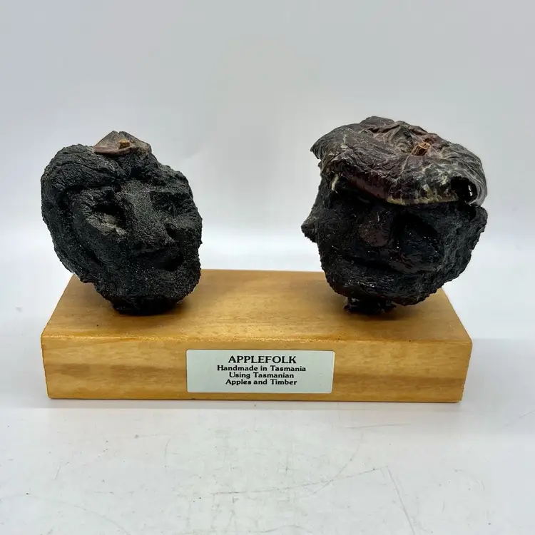 Vintage Unique Applefolk Dried Apple Heads Tasmania Australia Souvenir