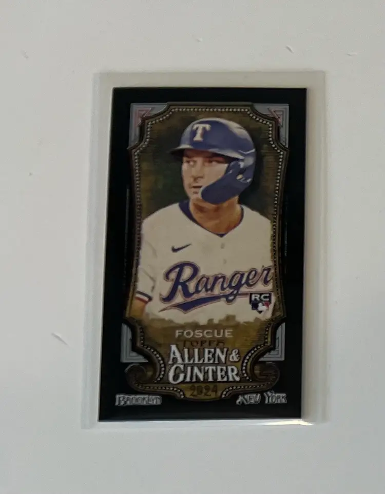 Justin Foscue RC A&G Mini Black Border Texas Rangers