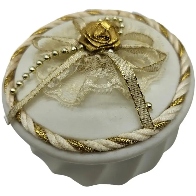 Elegant Gold and White Decorative Box