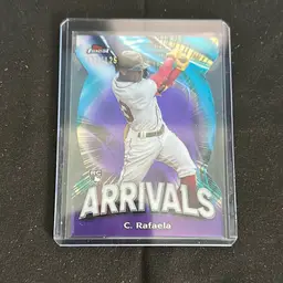2024 Topps Finest Ceddanne Rafaela Arrivals Purple Refractor /125