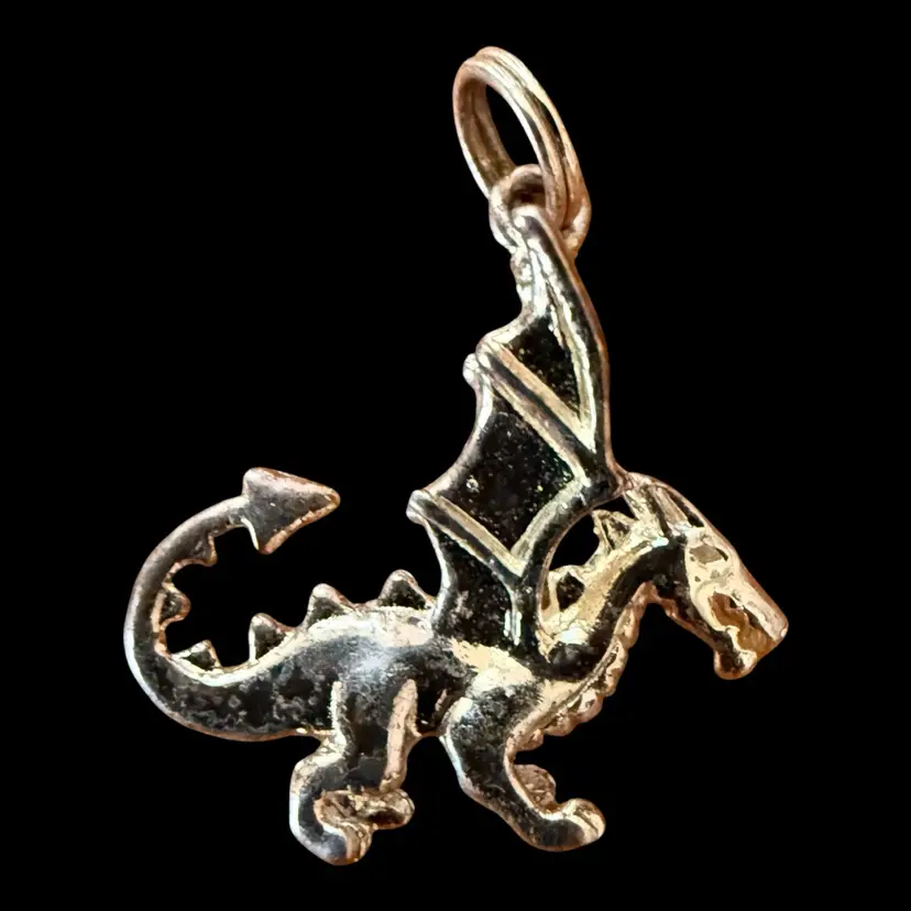 Flying Dragon Sterling Silver Charm .5”