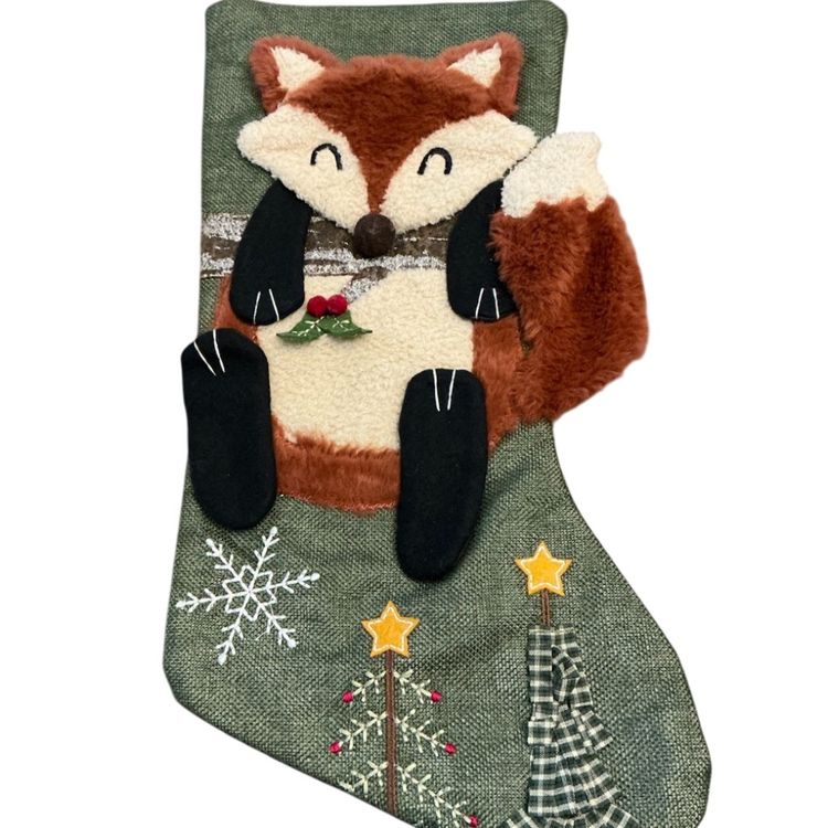 Plush Fox Christmas Stocking