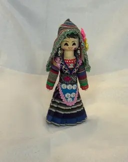 Wooden Chinese Folk Doll 7”