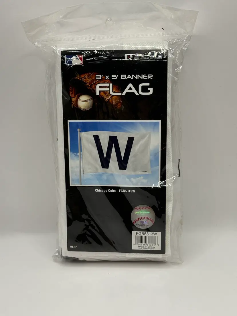 Chicago Cubs - "W" - Rico White Flag 3 x 5 ft Banner - MLB - NEW in Package