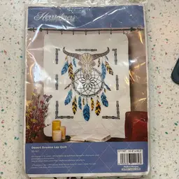 Herrschners Desert Dream Lap Quilt Kit #50-161 Includes Quilt Front, Floss, Needle, Stitching Instructions 33.9” X 43.3”