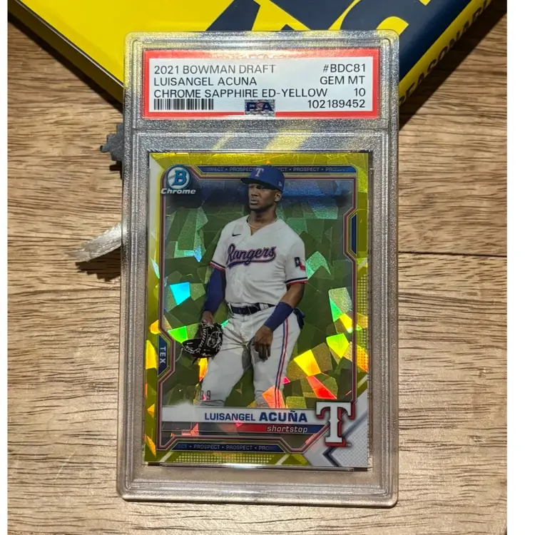 2021 Bowman Draft Sapphire Luisangel Acuna (Mets Prospect) /99 Pop 1 PSA 10