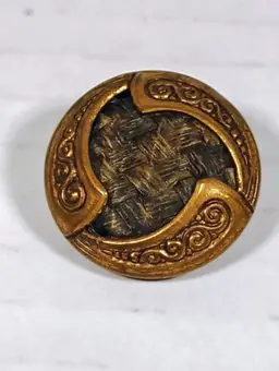 Victorian Hair Button Mourning Remembrance Keepsake