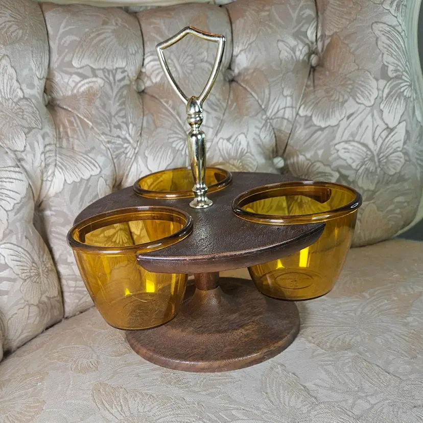 Vintage MCM Retro Thermo-Serv Westwood Relish and Condiment Set West Bend